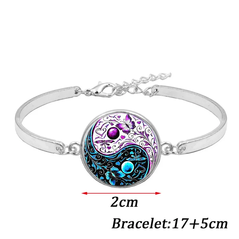 Недорогие модные Ювелирные наборы ин Янг бабочка фото стекло кабошон ожерелье