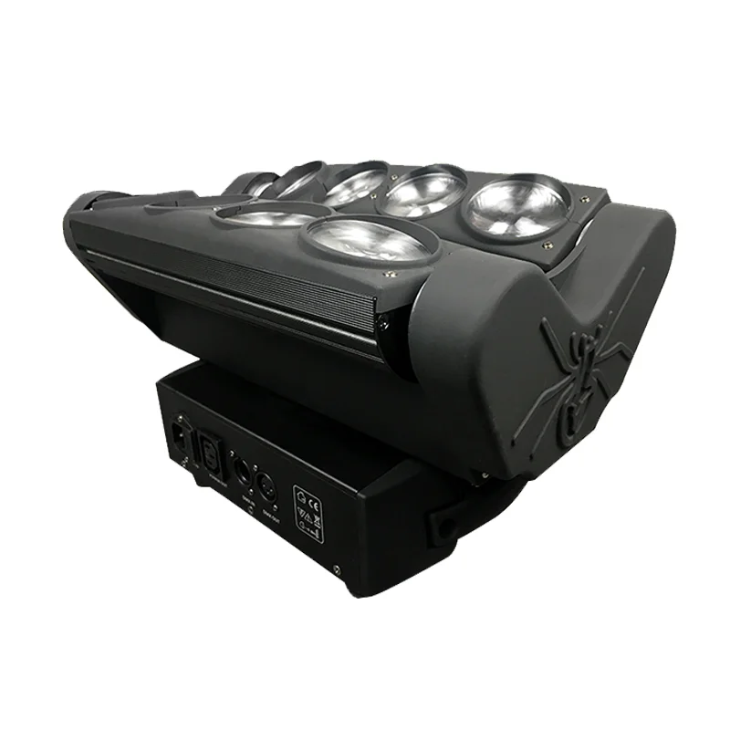 Цена Сценический прожектор с движущейся головкой, светодиодный светильник-паук для дискотеки, 8X12W, RGBW, Dmx512, вращающийся световой луч для бара, клу...