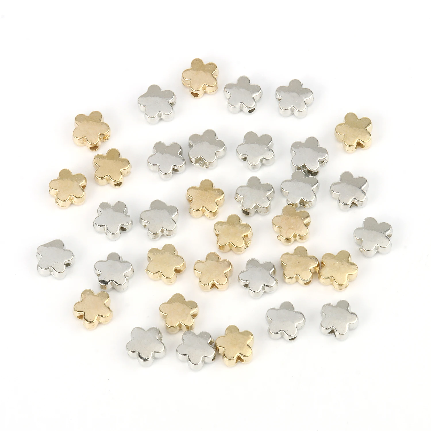 

Flowers Shape Gold Silver Color CCB Plastic Beads Loose Spacer Beads for Jewelry Making Supplies Accessories DIY Bracelet