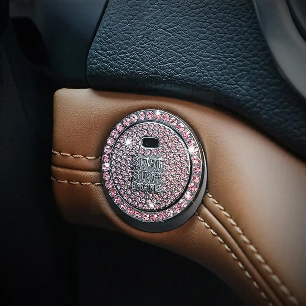 

Кнопка запуска автомобиля одним нажатием, подходящий кристалл, бриллиантовая панель, круг, украшение, кристалл наклейки L3G6