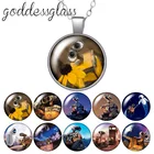 Disney стены E робот ЕВА планеты круглые стеклянные кабошоны разрисованные изделия из стекла с серебряным покрытиемКристалл ожерелья с подвесками, ювелирное изделие, подарок