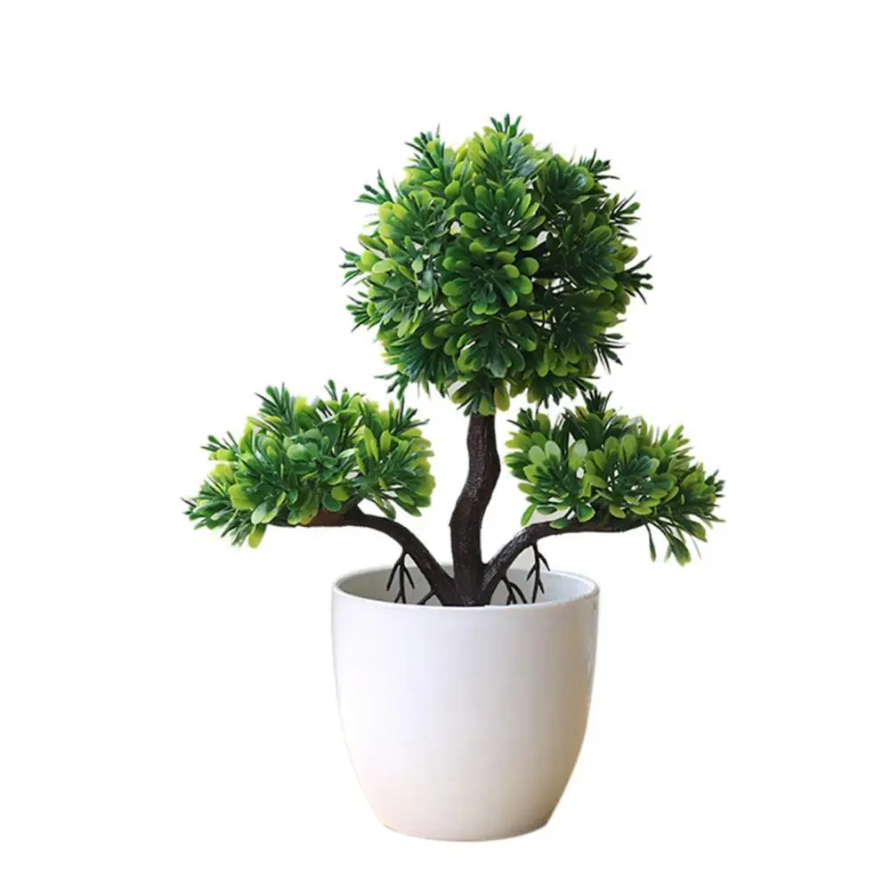 

Artificial Bonsai Simulated Plastic Guest-Greeting Pine Potted Plant for Wedding Office Desktop Garden Balcony Decor Supplies