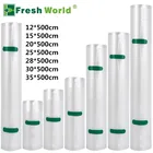 Пакеты для вакуумного упаковщика пищевых продуктов, рулон для хранения, для кухонной упаковки, для сохранения свежести 12, 15, 20, 25, 28, 30, 35 х 500 см, не содержит бисфенола А