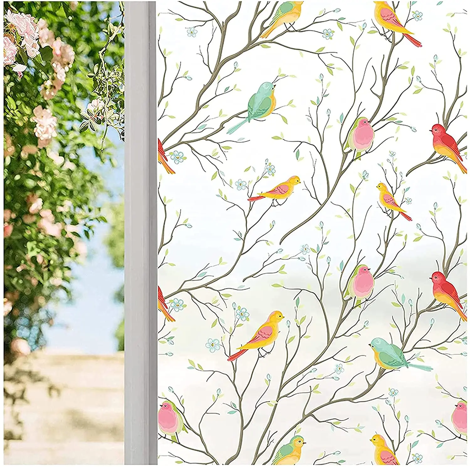 

LUCKYYJ Window Privacy Film Decorative Window Decals Self-adhesive Glass Stickers Sliding Door Glass Films UV Blocking for Home