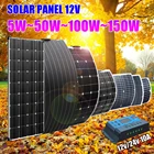 Солнечная панель батарея 12v гибкая 150 Вт 100 Вт 50 Вт 6v зарядное устройство для телефона Полный фотогальванический кабель для автомобиля RV лодки кемпинга 1000 Вт