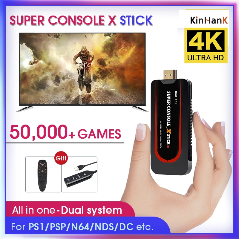 Супер консоль X Stick мини ретро видео игровая для PSP/PS1/DC/N64/MAME двойной контроллер