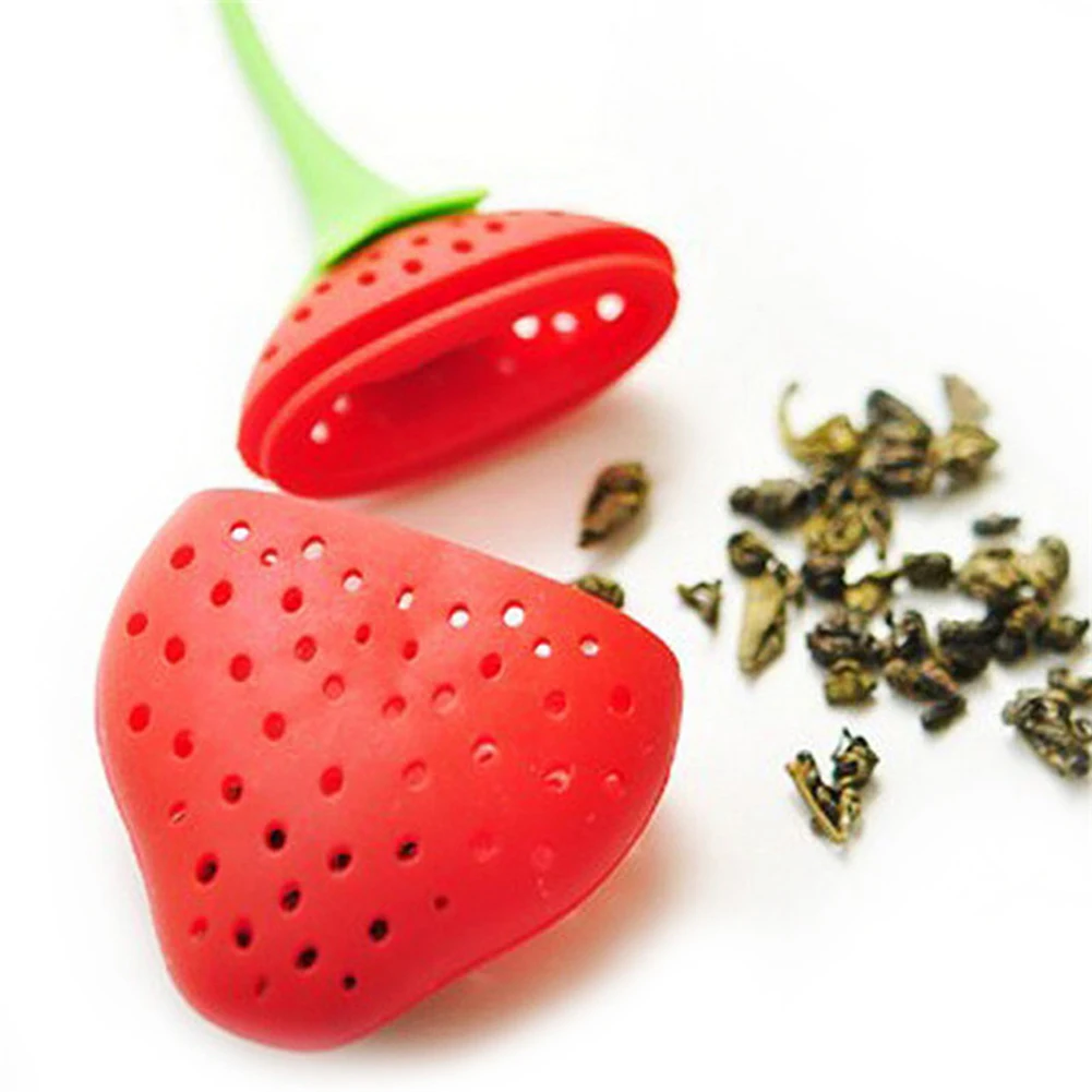 В форме Клубнички силиконовая для чая полезный портативный фильтр-мешок конфет