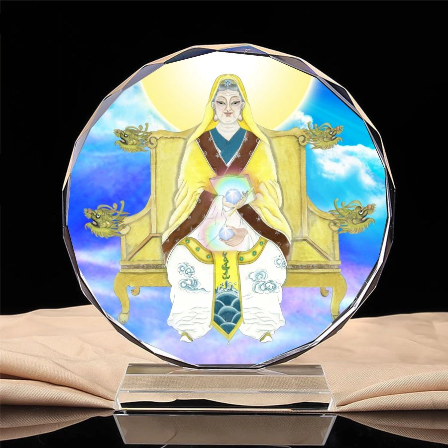 

Taoist immortal series, electrodeless silent portrait of old mother, crystal decoration, craft products