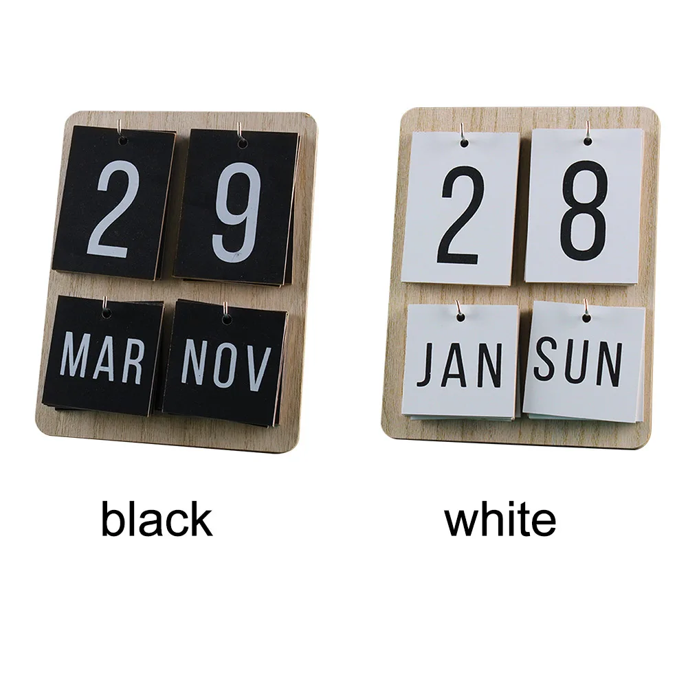

Desk Calendar Cafe Perpetual Gift Office Supplies Rustic Wooden Home Decor DIY Living Room Wall Hanging Planner Standing