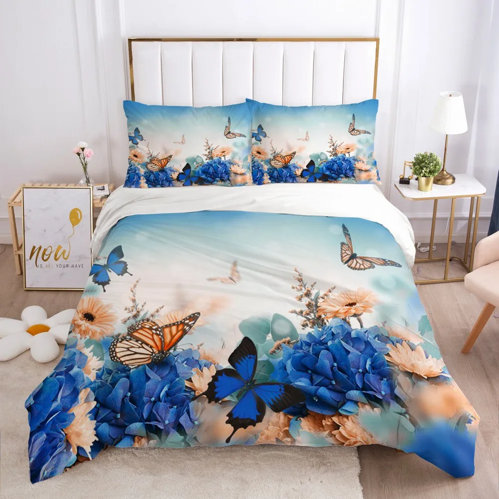 

3D Flowers Custom Bedding Set Duvet Cover Sets Comforter Covers Pillow Covers Full Twin Single Double Size White Home Texitle