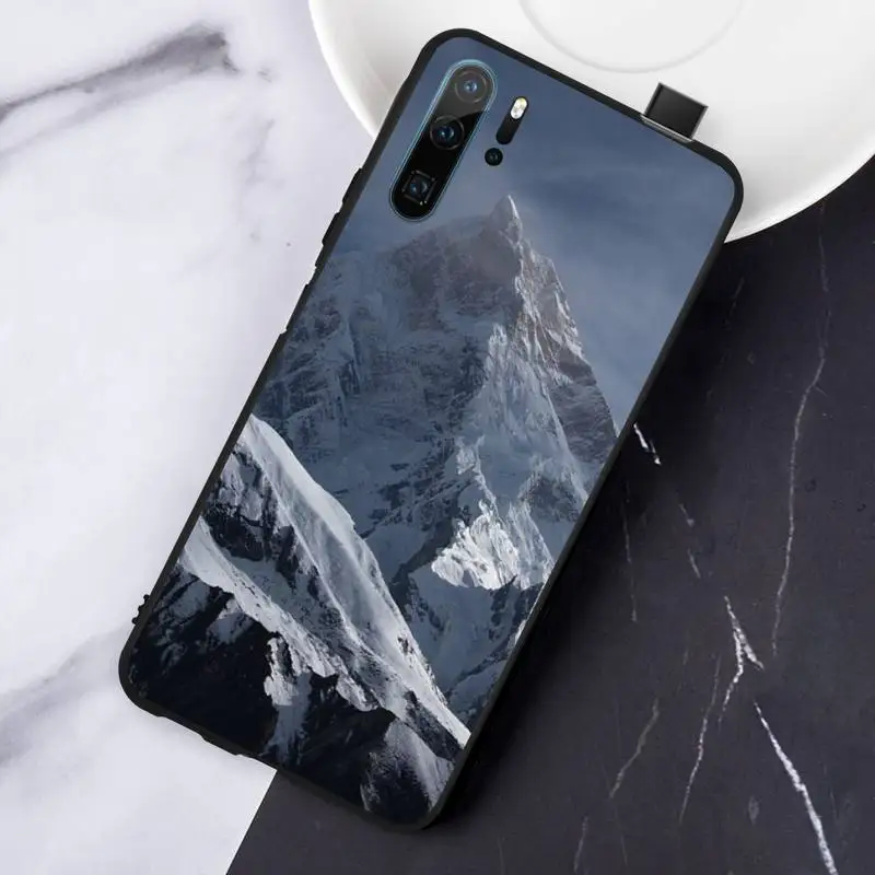 

Black white Mountain Pine Tree Forest pattern Phone Case For Huawei honor Mate P 10 20 30 40 Pro 10i 9 10 20 8 x Lite