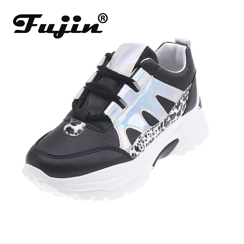 fujin women sneakers platform 2020 spring autumn vulcanized shoes breathable leather comfortable walking | Обувь