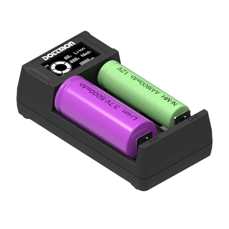 Универсальное интеллектуальное зарядное устройство с 2 слотами ЖК дисплей 18650 3 7