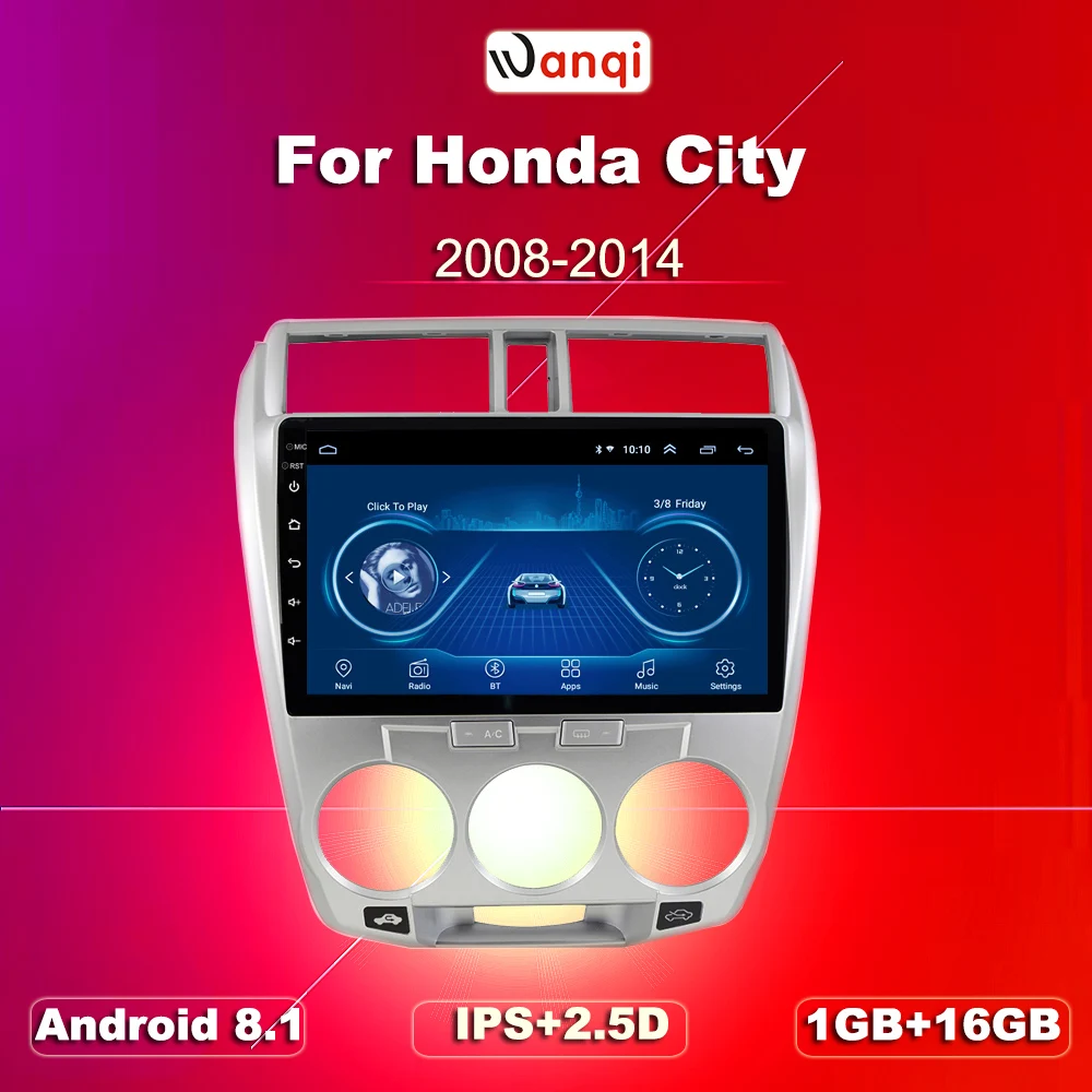 Автомобильный GPS навигатор 10 1 дюйма Android 8 для Honda City 2008 2014 поддержка стерео аудио
