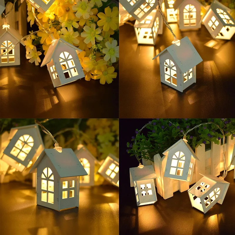 10LED/20LED гирлянда Европейский Стиль древесины любящее сердце Дом строка