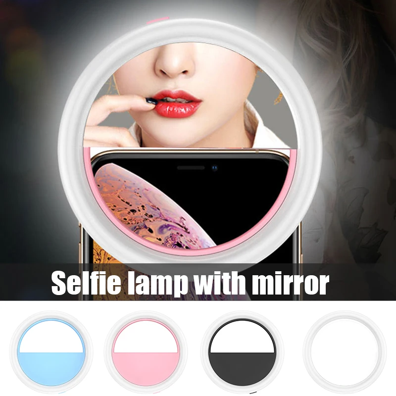 

Portable Mini Selfie LED Ring Flash Fill Light Clip Camera Photography for Phone 3 Brightness Levels FKU66