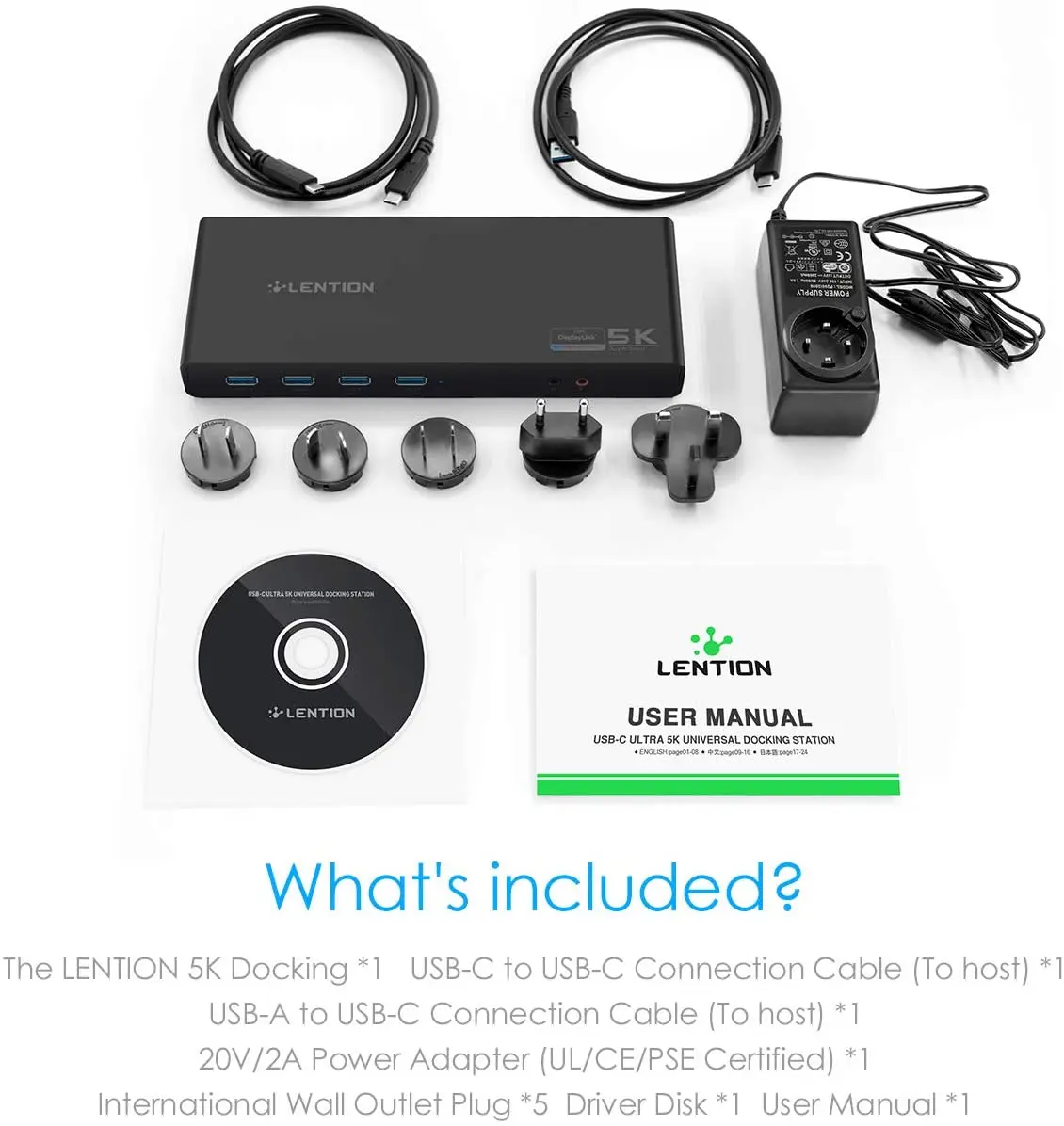 Lention 5K USB Закрытая акционерная Компания C &amp док-станция с HDMI и DisplayPort двойного