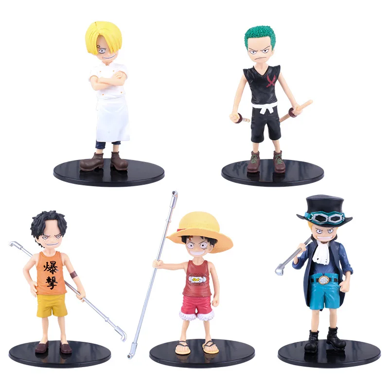

5pcs/Let One Piece Garage Kit 5 Juvenile Pirates Saab ACE Monkey D Luffy Sauron Yamato Gifts And Ornaments Toys