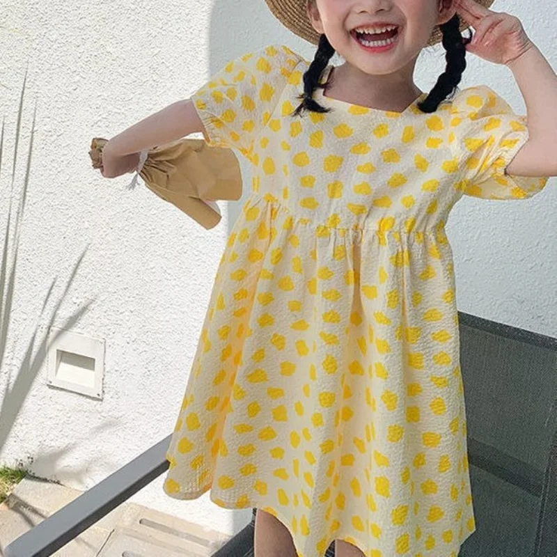 

Детское летнее платье с рукавами-фонариками, на возраст от 2 до 7 лет