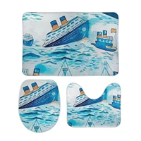 ferry boat scrub cap 3pcs bathroom mats set non slip bath rug bathroom print carpet doormats toilet seat cover greys anatomy der