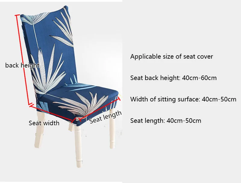 

2pcs Elastic Chair Cover Floral Printed Dining Seat Covers Removable Slipcovers Case For Kitchen Banquet Wedding Home Decor