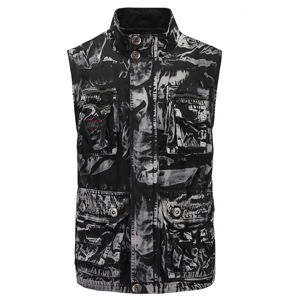

Men's Cargo Camouflage Vest Jackets 2019 Autumn Male Outdoor Mountaineering Vest Coats Classic Military Tactical camouflage Vest