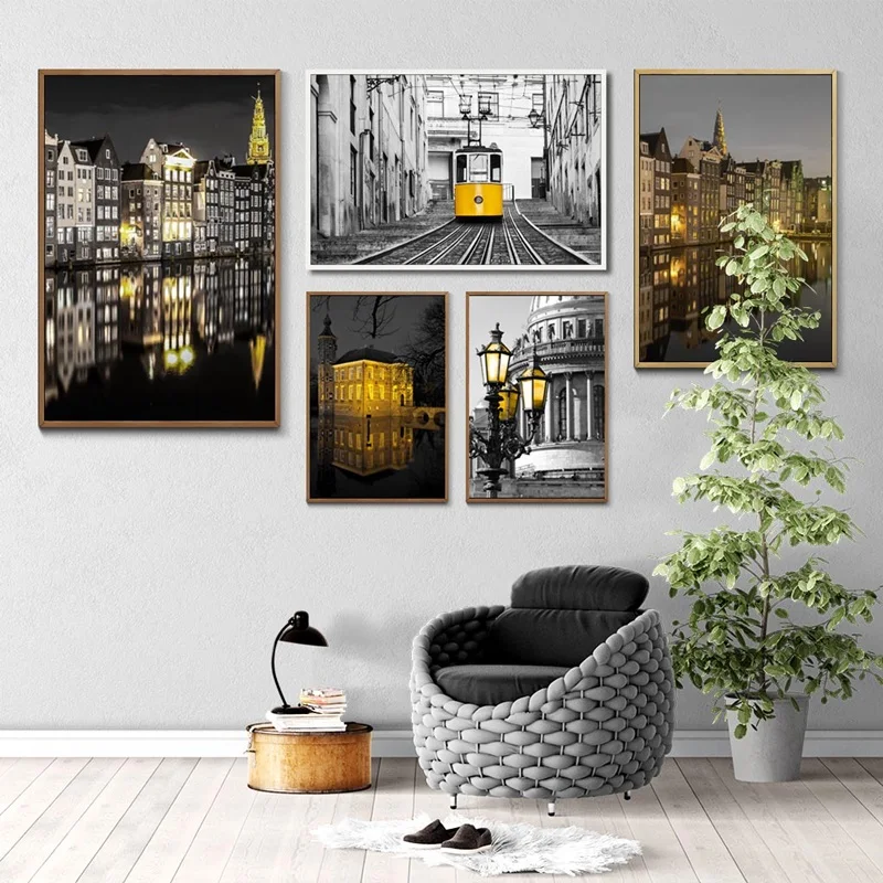 

Venice Water City Night View Poster Art Print Landscape Canvas Painting Picture Home Wall Art Bedroom Modern Decoration Custom