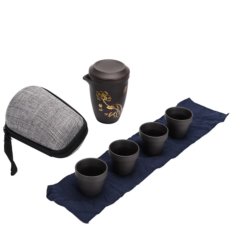 

Portable Travel Tea set Yixing Zisha Handmade Tea Pot Tea set Tea Set Teapots Household wine set Chinese Tea Ceremony Gift