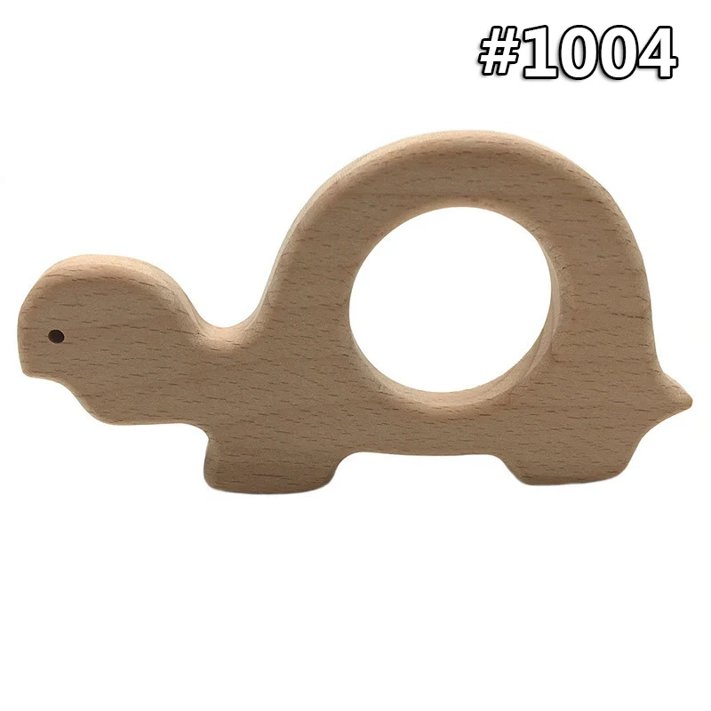 wood teether 1004 Мультфильм Дерево Прорезыватель чистый натуральный животные в форме детские зубные кольца для детей бук Прорезыватель девочка DIY кулон игрушки для новорожденных подарок - Цвет: wood teether 1004