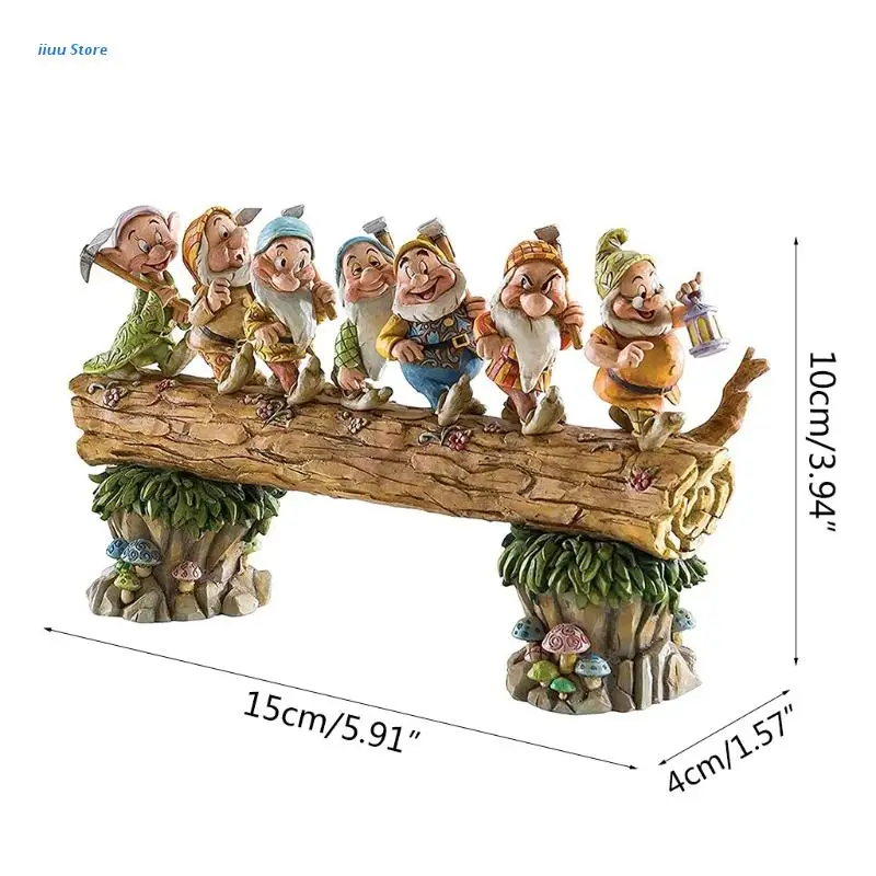 

Seven Dwarf Garden Statue Figurine Trees Gnome Sculpture Resin Ornaments for Home Patio Yard Lawn Porch Decor