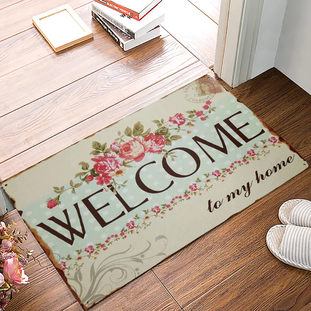 Кухонный коврик Противоскользящий для входной двери в стиле ретро с рисунком