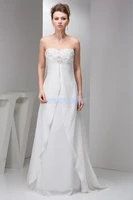 free shipping 2016 new design small train beading brides maid dress hot seller custom sizecolor white chiffon bridesmaid dress