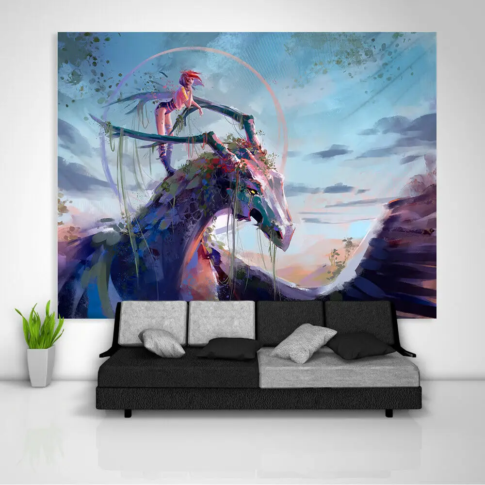 Гобелен с рисунком дракона искусство настенный подвесной стол покрывало для