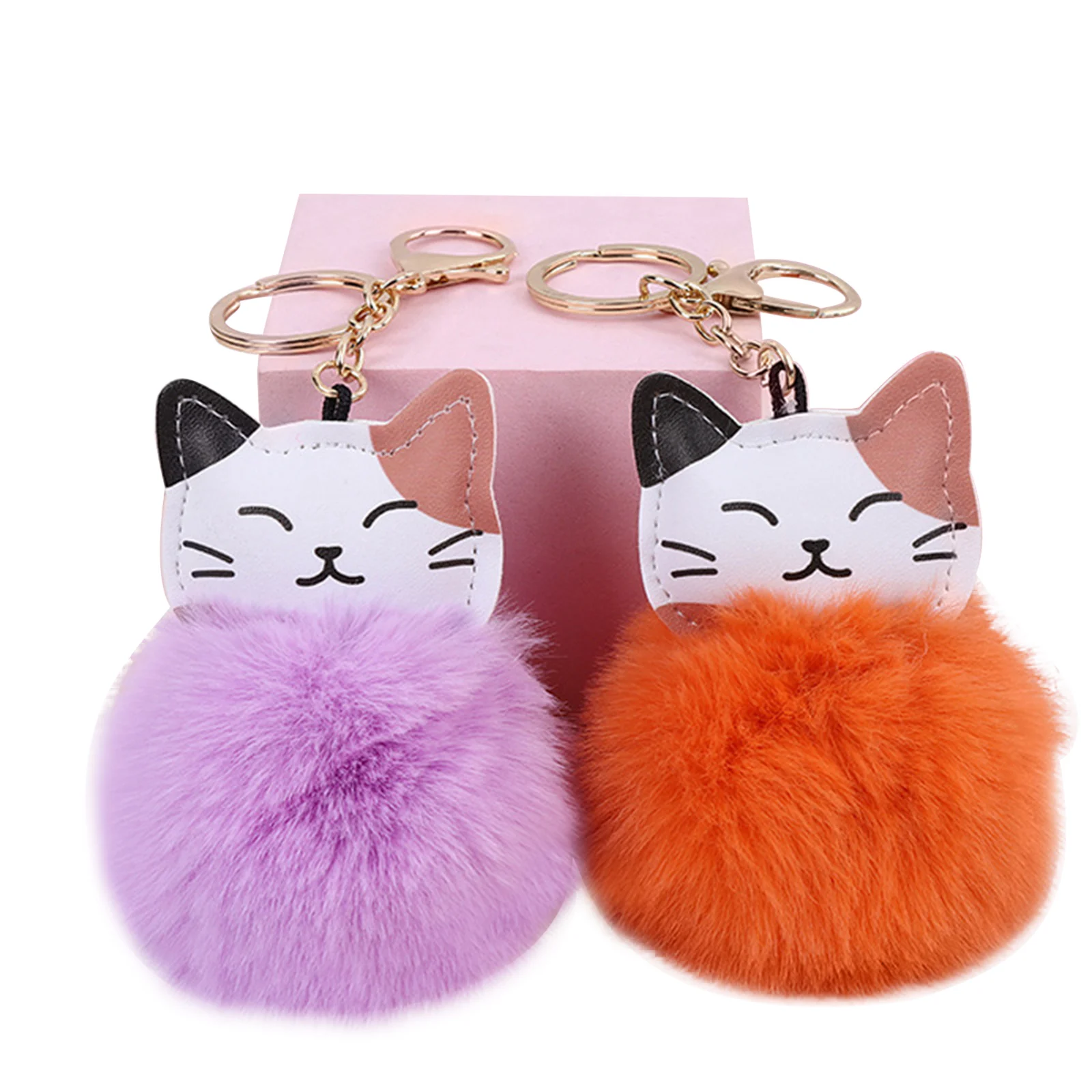 

Women Plush Cat Artificial Rabbit Fur for Handbag Keys Car Bags Suitcases Backpacks Accessories Ladies Girls Girlfriend