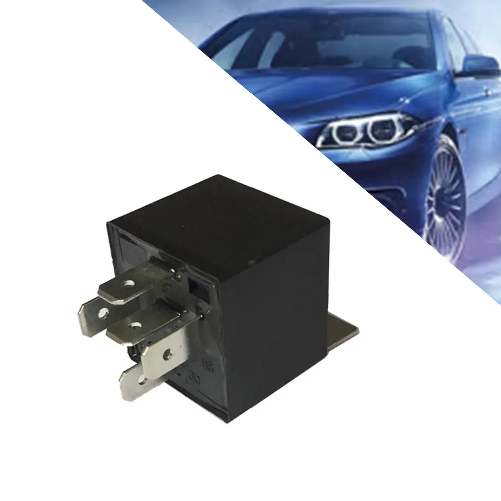 DC 12V 40A Black Relay 5 PIN Durable Automotive Car Truck Boat Relays Normally Open Contact Relay Boat with Iron Backrest