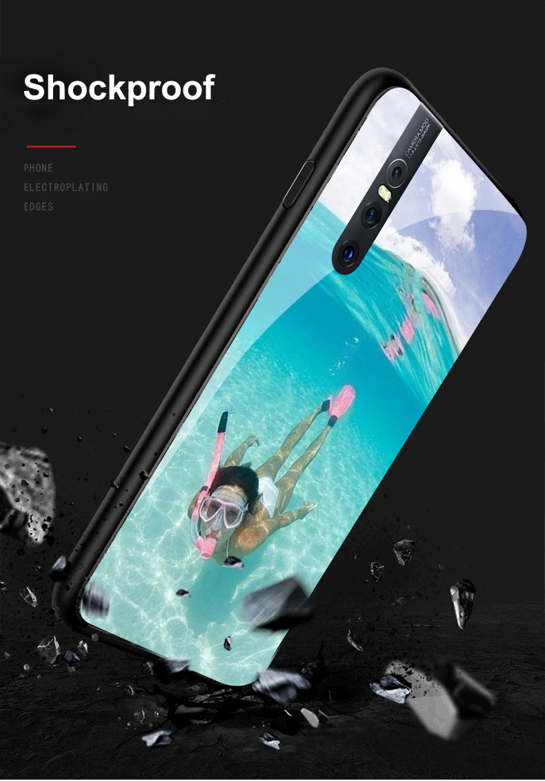 DIY закаленное Стекло ЧЕХОЛ ДЛЯ Vivo S5 Z5X Y3 Y17 X50 X27 Pro S1 V17 V15 IQOO 5 NEO Y91 Y93 V11i Z3i X21 Y97 X23 Nex