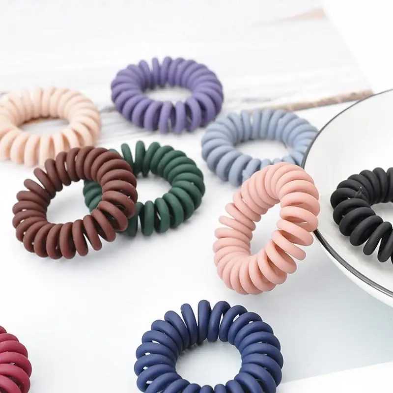 Милое кольцо для волос телефона Женская однотонная резиновая веревка милая
