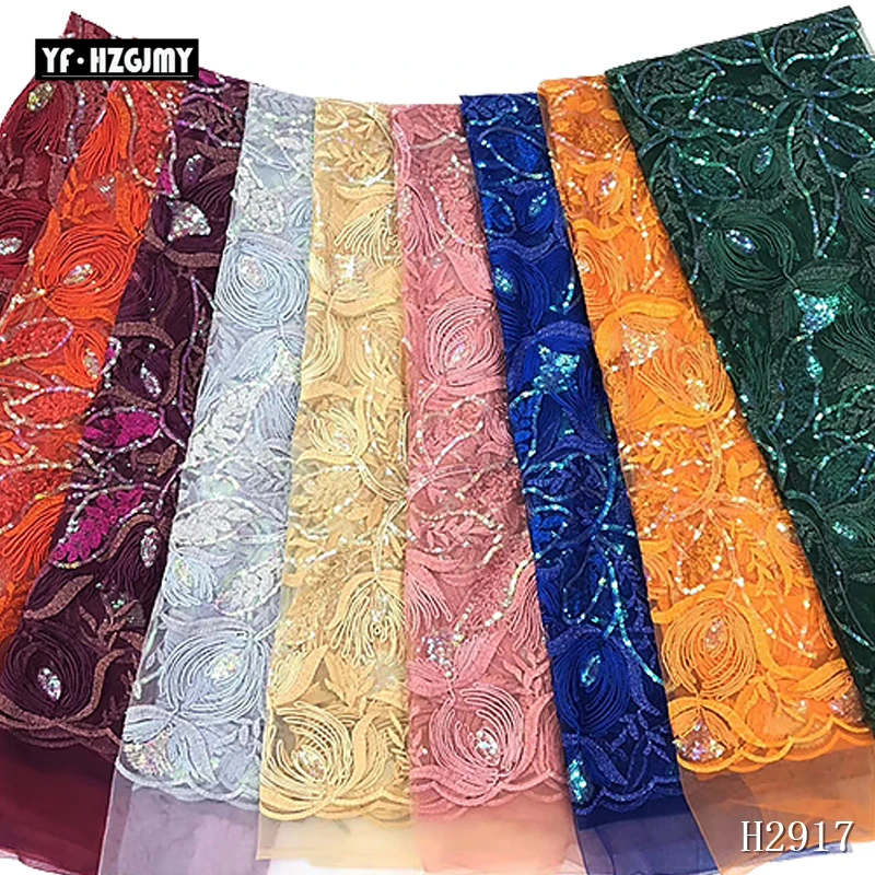 

red wedding fabrics sequins embroidery african net laces with sequins african dry lace tulle mesh lace for wedding party A2917