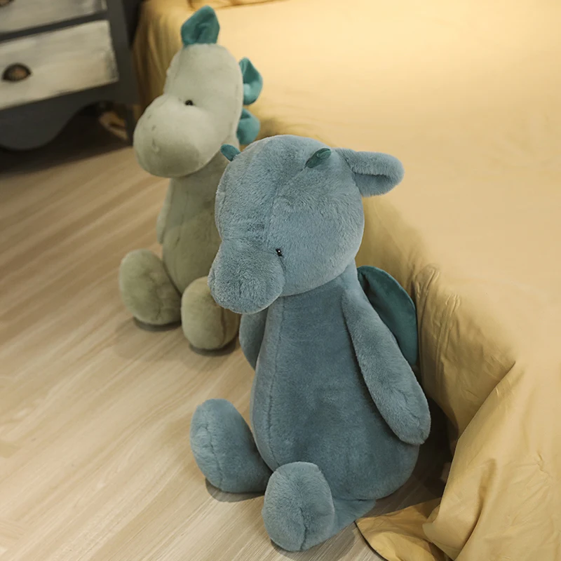 Ультра мягкая милая плюшевая кукла динозавра Huggable зеленая/синяя игрушка детские
