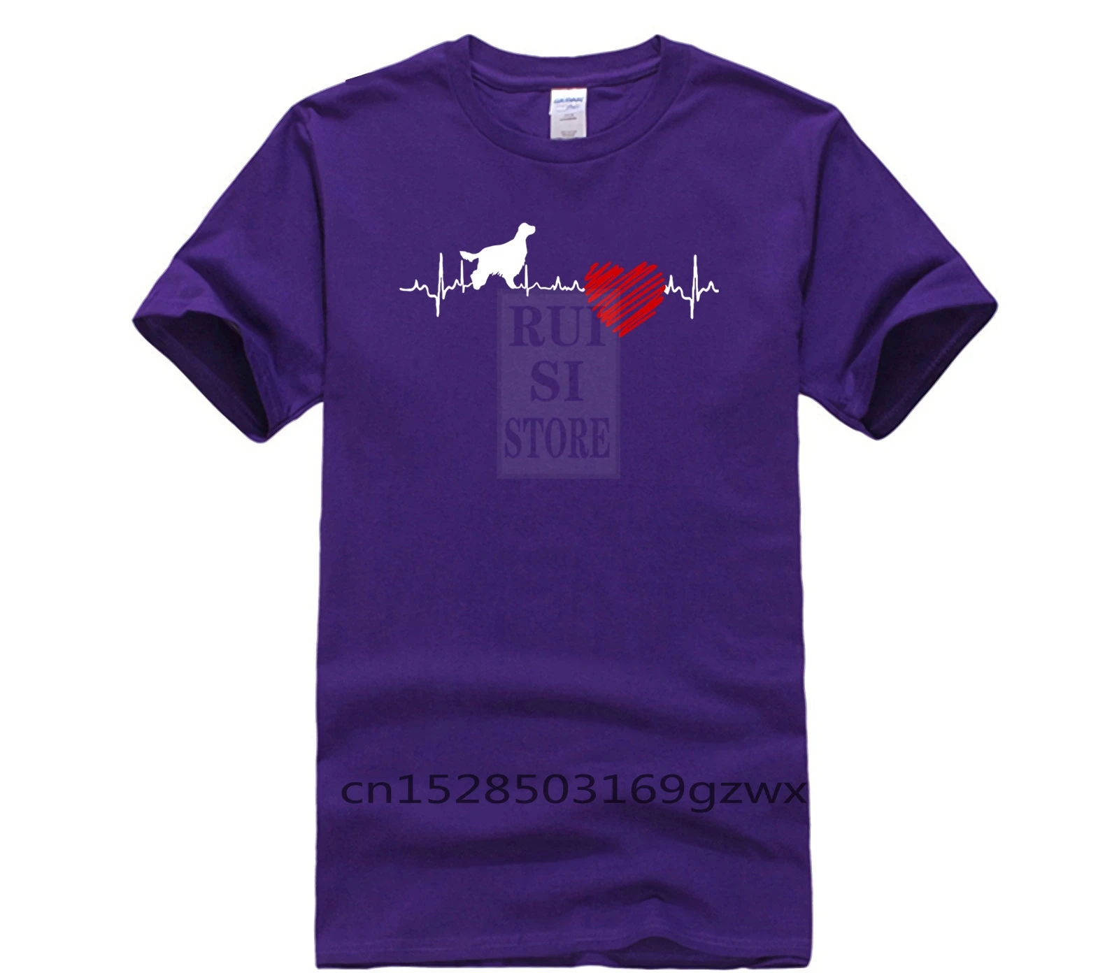 

Men's 2019 Fashion Style T Shirt Irish Setter Heartbeat Letter Gift Print Men s Tops casual o neck loose summer T shirt for men