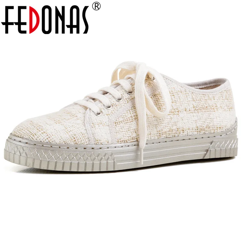 FEDONAS/женская повседневная обувь базовая сезон весна-лето на шнуровке с мехом