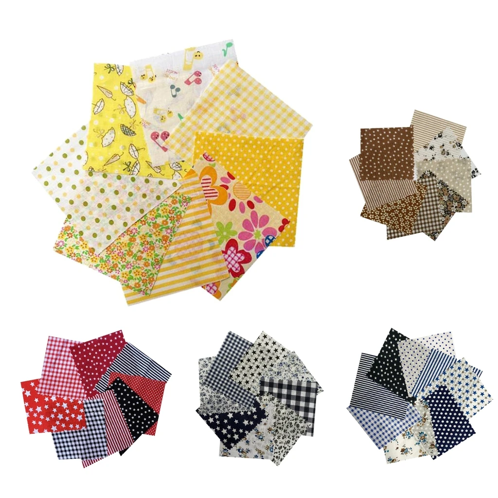

8x Mixed Cotton Patchworks Fabrics Sewing Cloth Patches DIY Costume Bedding