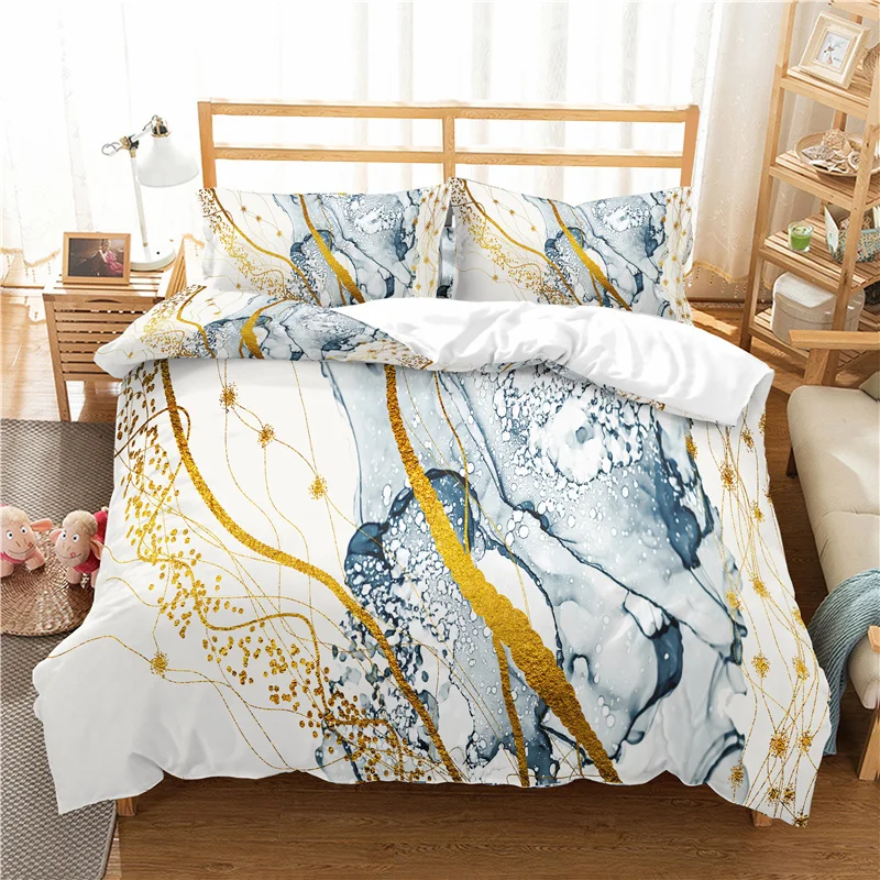 Домашний текстиль Роскошные 3D Мрамор принт 2/3 шт. удобные постельного белья с