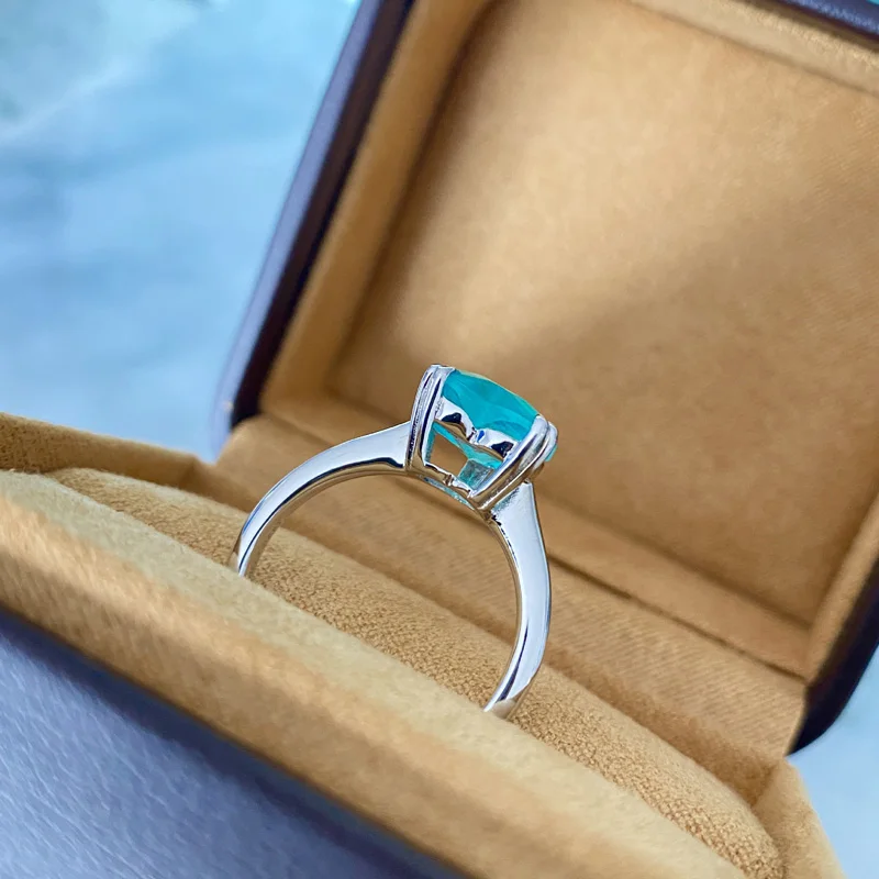 

Knobspin 100% 925 Sterling Silver Fashion Luxury Heart Shaped create Tourmaline Love For Women Rings Fine Jewelry Gifts Wedding
