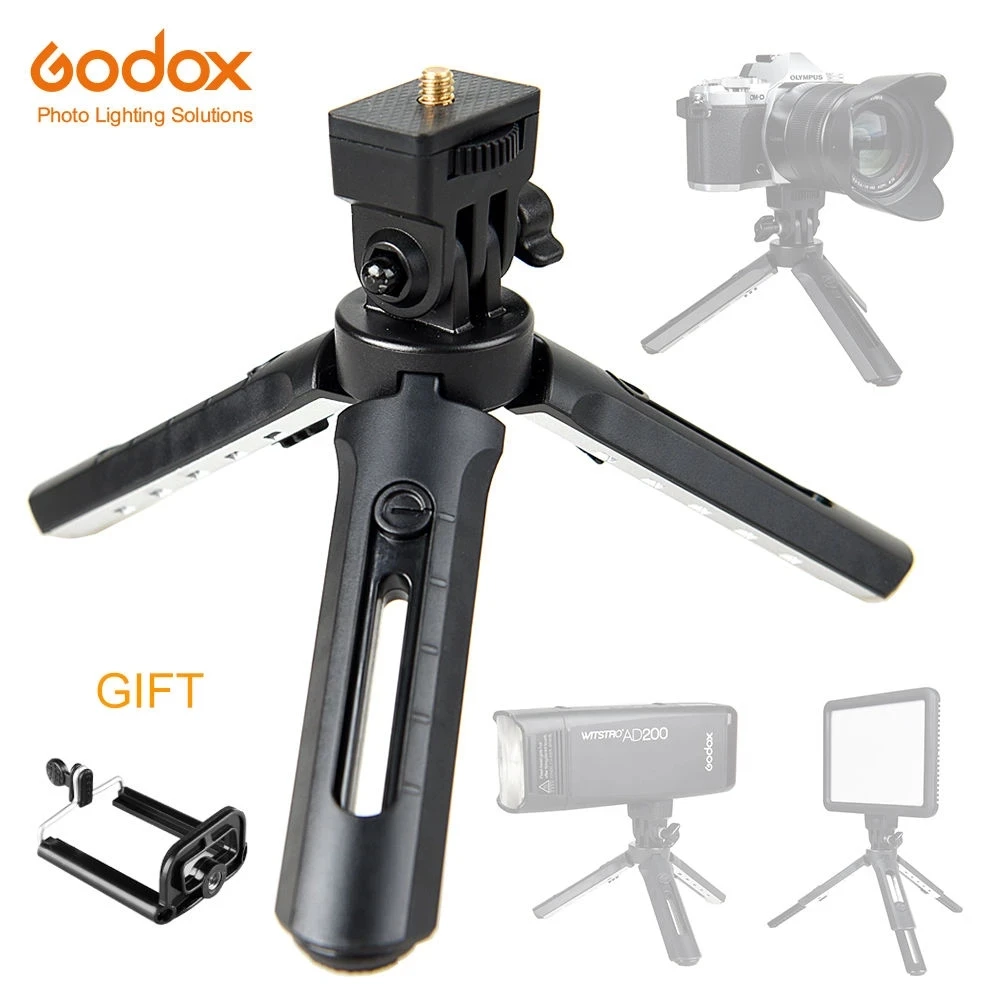 

Godox Universale Mini Supporto Da Tavolo Leggero Treppiede Grip Stabilizzatore per Fotocamere DSLR/Video LED Luce/del telefono M