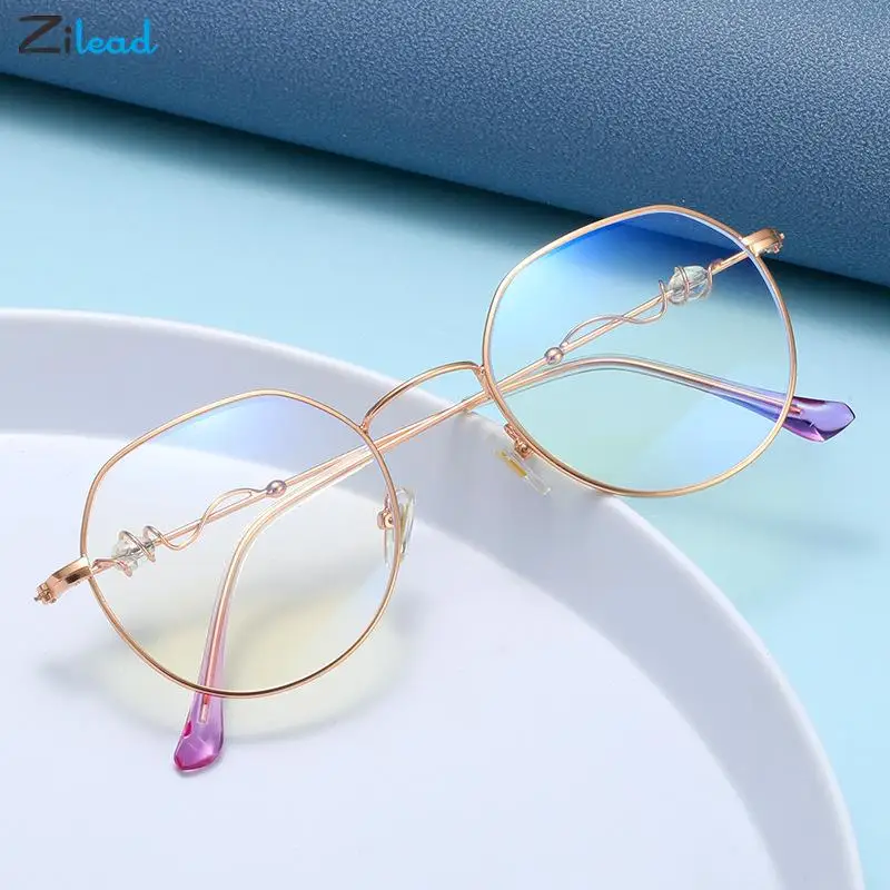 

Zilead компьютерные очки анти Blu-Ray очки ультра светильник металлический антибликовыми свойствами светильник очки Для женщин мужчин Винтаж кр...