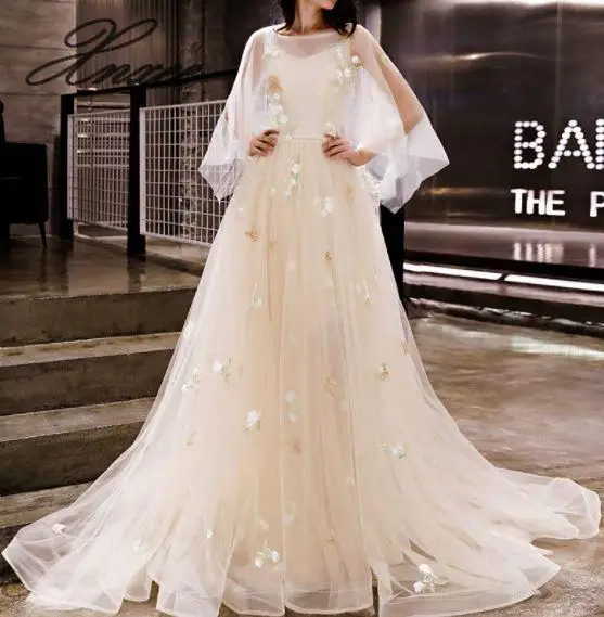 

2020 new elegant elegant ladies party party dress was thin Vestido de novia