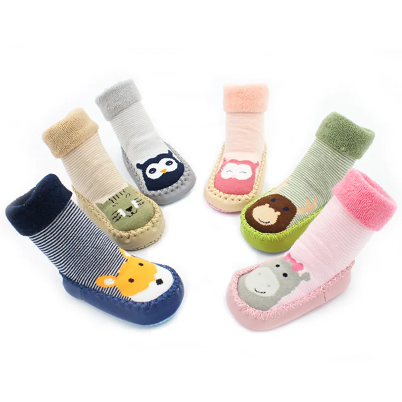 

Autumn Winter Baby Socks Shoes Cute Cartoon Non-Slip Thick Floor Socks for Newbron Infant Socks Baby Socks Shoes