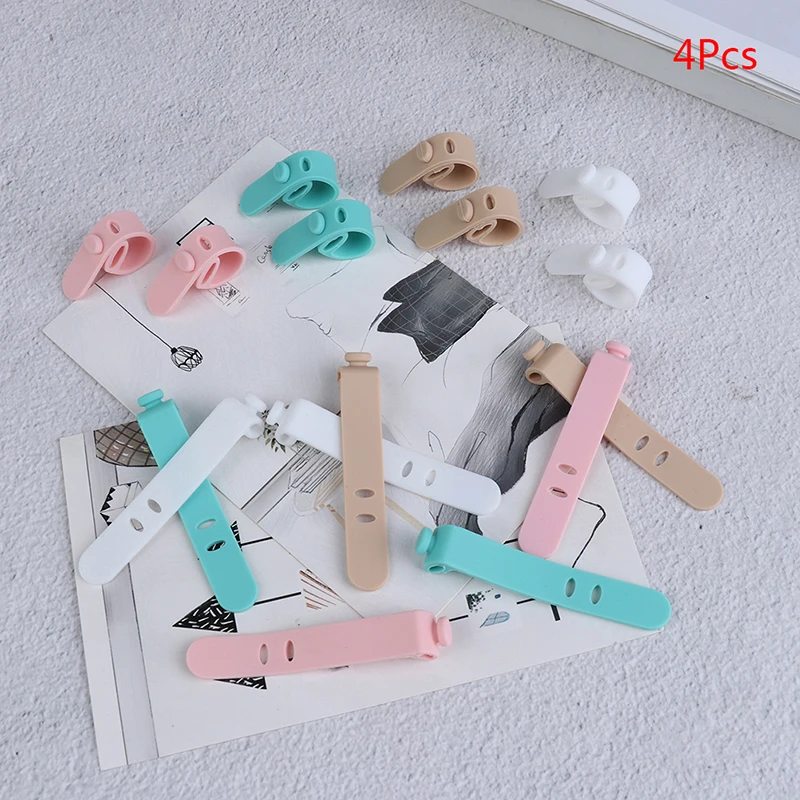 

4Pcs Silicone Cable Organizer USB Data Wrap Cord Winder Wire Protector Holder Office Stationary Desk Set Accessories Supplies