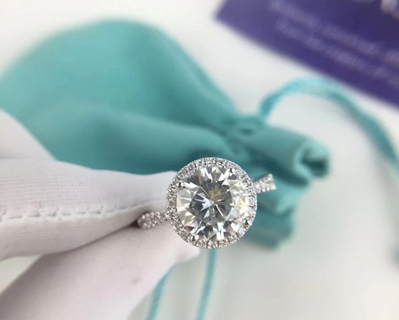 YINHED классические 1 5 карат Круглый Алмазный фианит Свадебные Кольца для женщин 100%